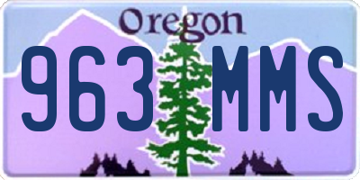 OR license plate 963MMS