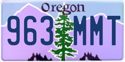 OR license plate 963MMT