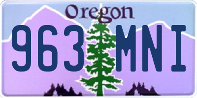 OR license plate 963MNI