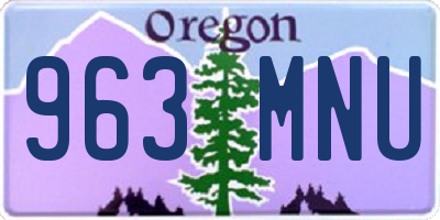 OR license plate 963MNU