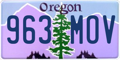 OR license plate 963MOV