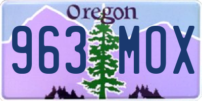 OR license plate 963MOX