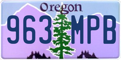 OR license plate 963MPB