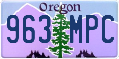 OR license plate 963MPC