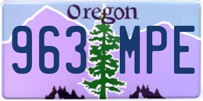 OR license plate 963MPE