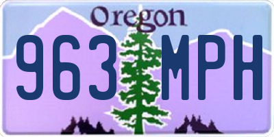 OR license plate 963MPH