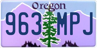 OR license plate 963MPJ
