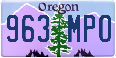 OR license plate 963MPO