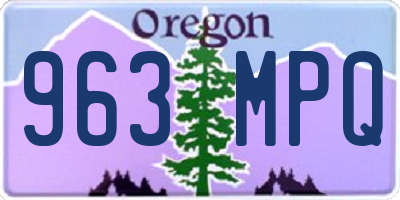 OR license plate 963MPQ