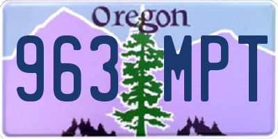 OR license plate 963MPT