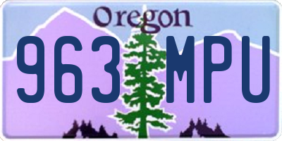 OR license plate 963MPU