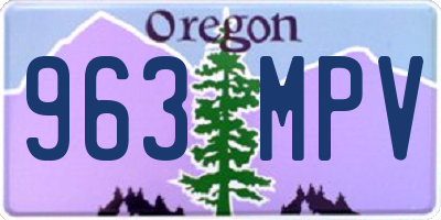 OR license plate 963MPV