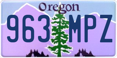 OR license plate 963MPZ
