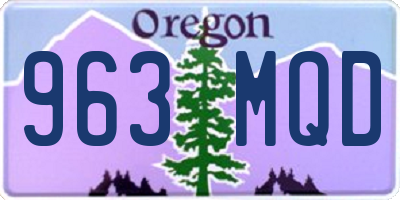 OR license plate 963MQD