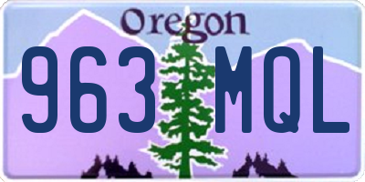 OR license plate 963MQL