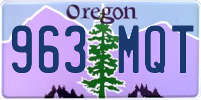 OR license plate 963MQT