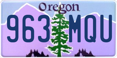 OR license plate 963MQU