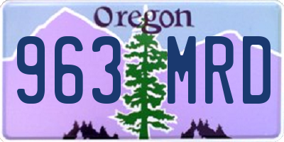 OR license plate 963MRD