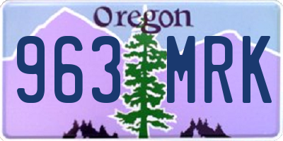 OR license plate 963MRK