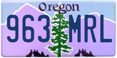 OR license plate 963MRL