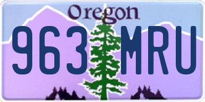 OR license plate 963MRU