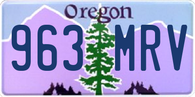 OR license plate 963MRV