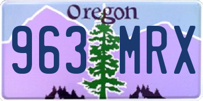 OR license plate 963MRX