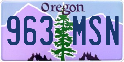 OR license plate 963MSN