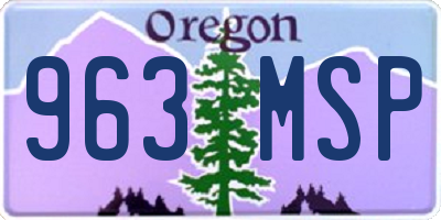 OR license plate 963MSP