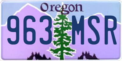 OR license plate 963MSR