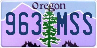 OR license plate 963MSS