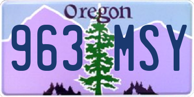 OR license plate 963MSY