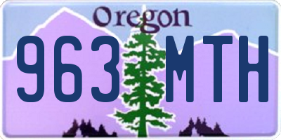 OR license plate 963MTH