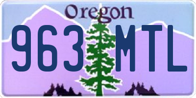 OR license plate 963MTL