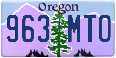 OR license plate 963MTO