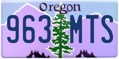 OR license plate 963MTS