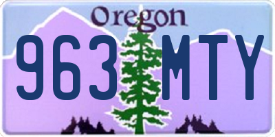 OR license plate 963MTY