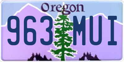 OR license plate 963MUI