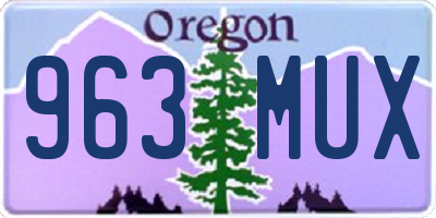 OR license plate 963MUX