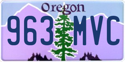 OR license plate 963MVC