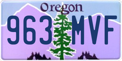 OR license plate 963MVF