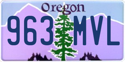 OR license plate 963MVL