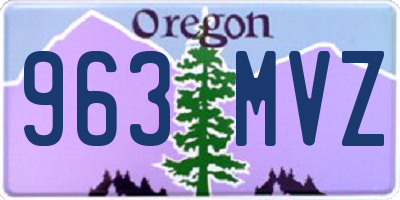 OR license plate 963MVZ