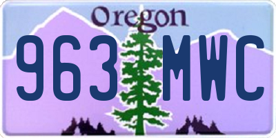 OR license plate 963MWC