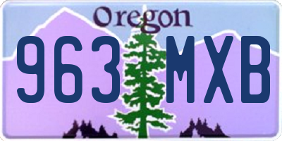 OR license plate 963MXB