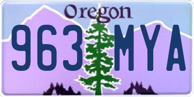 OR license plate 963MYA