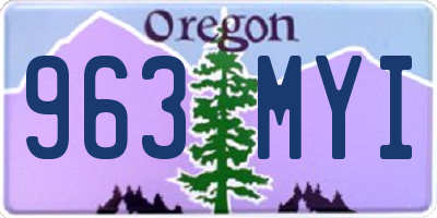 OR license plate 963MYI