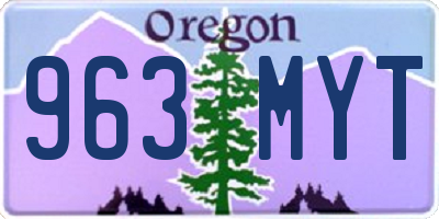 OR license plate 963MYT