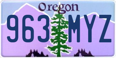 OR license plate 963MYZ