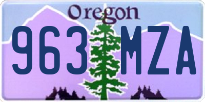 OR license plate 963MZA